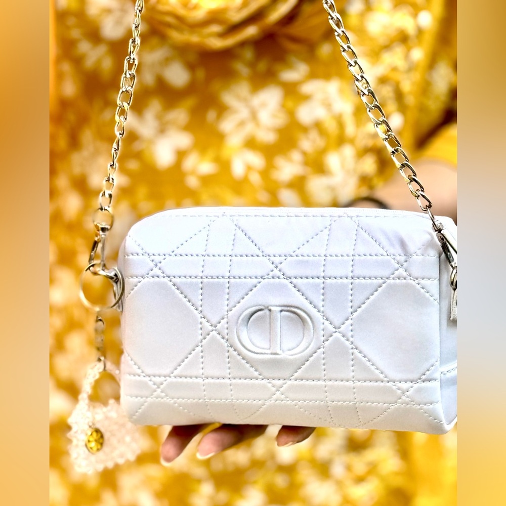 Original Dior Trousseau pouch  with Silver chain and beautiful white stone charm - Picture 7 of 16